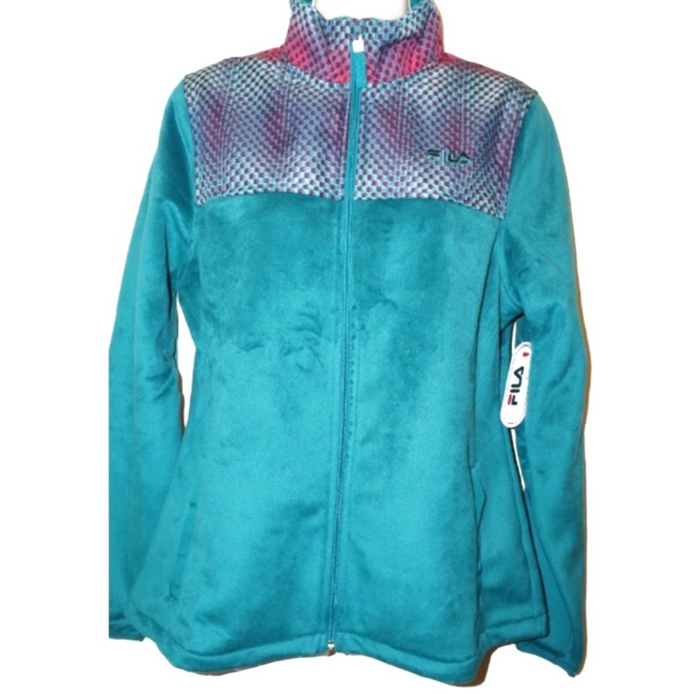 Fila Deep Lake Bella Kaleidoscope Fleece Preppy Athletic Full Zip Sports Jacket